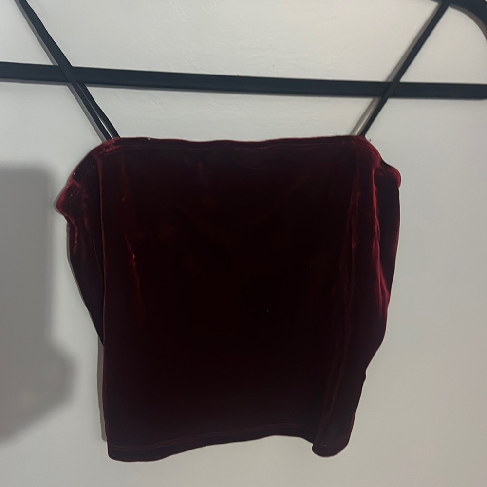 dark red velvet Shien tank top